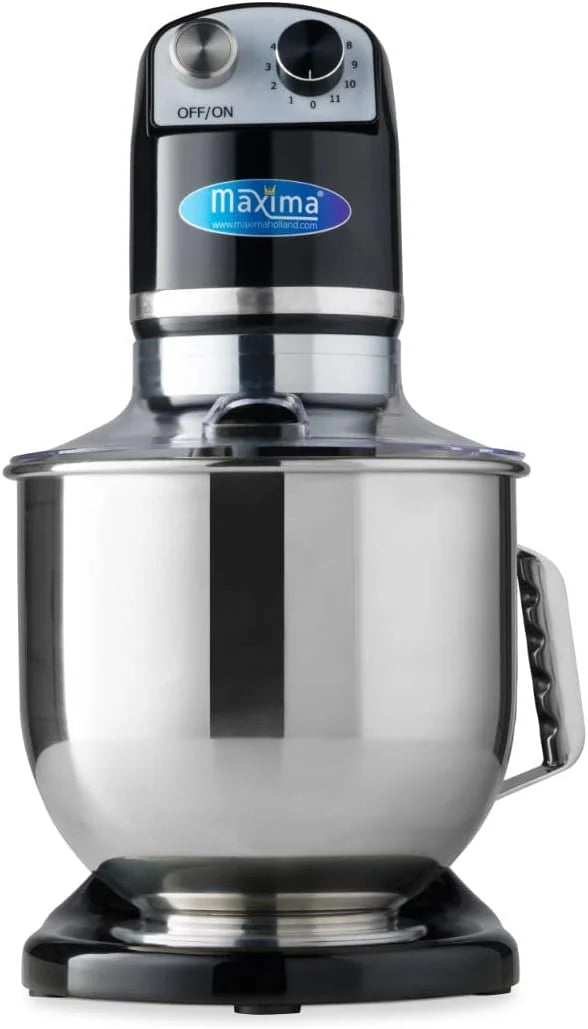 Mikser planetarny 7 l do 2 kg ciasta Czarny - Miska do miksowania ze stali nierdzewnej - 11 prędkości - Robot kuchenny - Mikser stojący - Robot kuchenny - 7 litrów