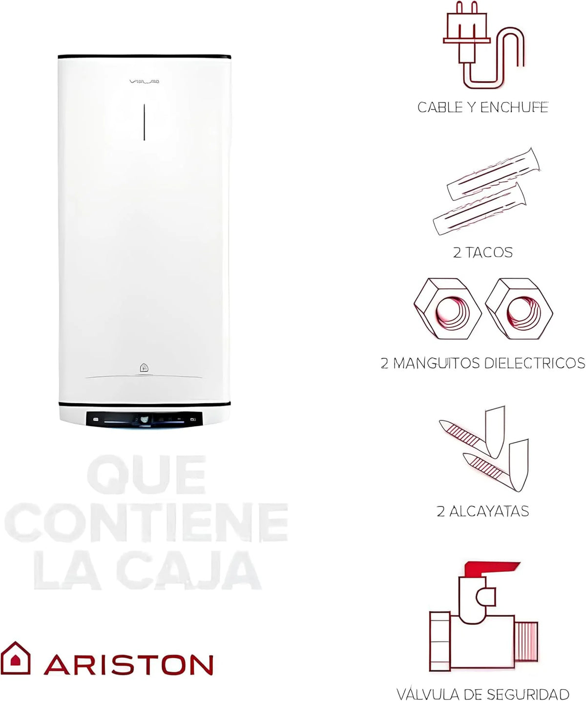 Ariston Velis Pro Wifi - elektryczny podgrzewacz wody, wielopozycyjny elektryczny podgrzewacz wody, elektryczny termos o pojemności 50 litrów, Wi-Fi i funkcja ECO-EVO 79,7 x 27,5 x 51,1 cm, instalacja