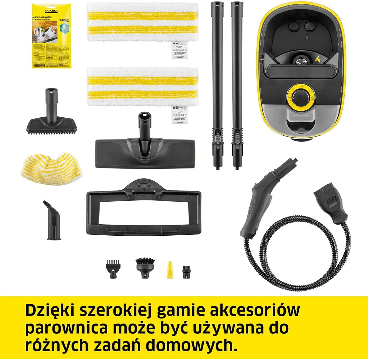 Kärcher Parownica SC 5 Deluxe Signature Line z Funkcją VapoHydro, 4 Bary, Czas Nagrzewania 3 min, Zbiornik: 0,5 l i 1,3 l, Zestaw do Podłóg