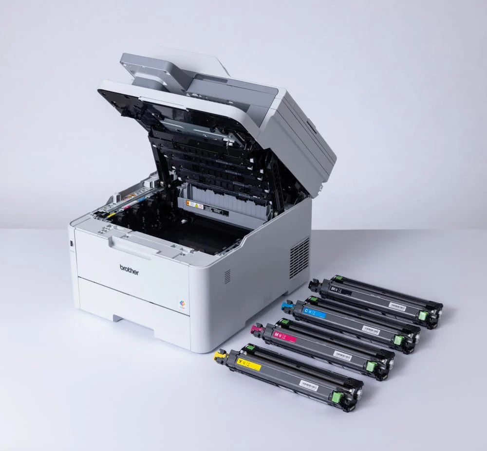Brother MFC-L8340CDW profesjonalne i kompaktowe urządzenie wielofunkcyjne 4 w 1 (drukarka, skaner, kopiarka, faks, 30 stron/min.) białe/szare