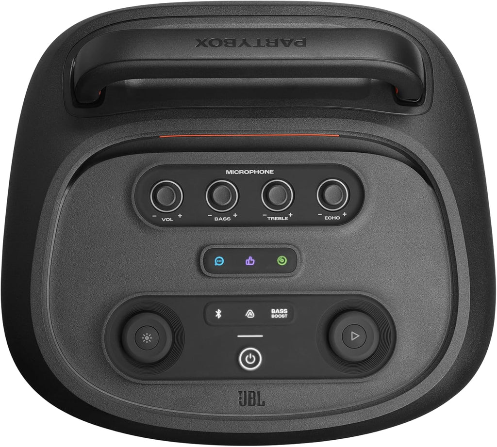 JBL Partybox 520 bezprzewodowy głośnik imprezowy Bluetooth, przenośny, czas odtwarzania 15 H, dynamiczny pokaz świetlny, IPX4, AI Sound Boost, wejście mikrofonowe, czarny