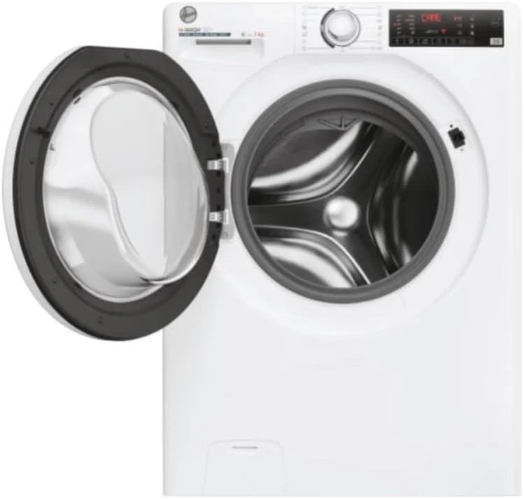 Hoo ver, Pralka Slim H-WASH 350, H3WP4474TAM6/1-S, Pralka ładowana od przodu, 7 KG, klasa A-10%, 1200 obrotów, 77 dB, Para, 16 programów, Opóźniony start, Biały, AxLxP 85x60x45 cm