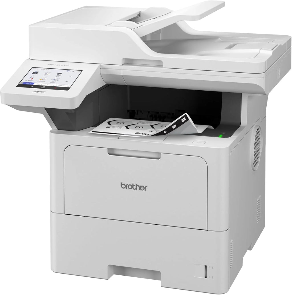 Brother Mfcl6710Dw Monochromatyczna drukarka laserowa 4 w 1, 50 Ppm, drukowanie i skanowanie twarzy, automatyczne retro, wyświetlacz dotykowy Da12, 7 Cm, przewodowa łączność i WIFI