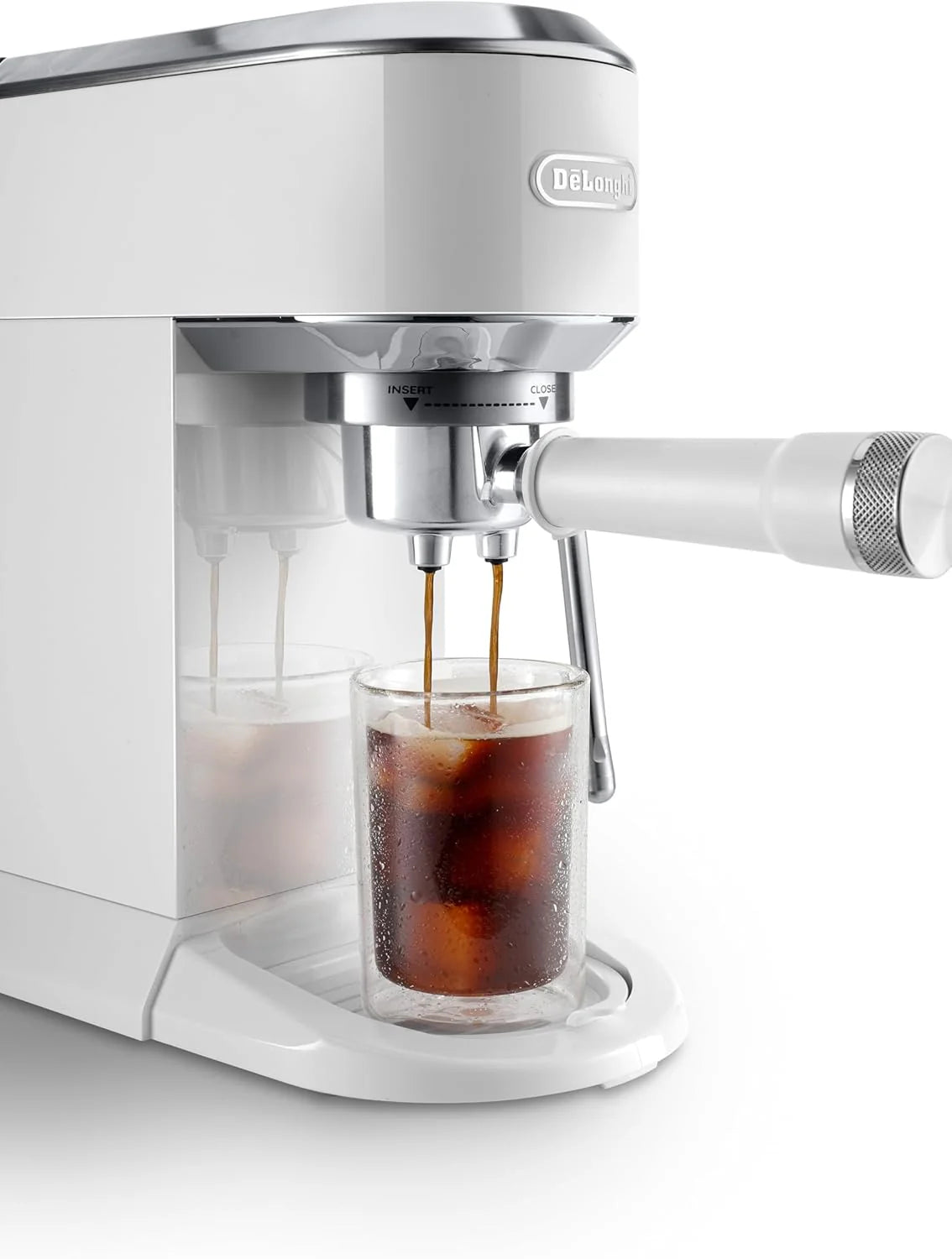 De'Longhi Dedica Duo EC890.M ręczny ekspres do kawy do espresso, cappuccino i cold brow, barman, z wyrzutnią parową do My LatteArt, wyświetlacz dotykowy, szerokość 15 cm, wyjmowany zbiornik 1,1 l,