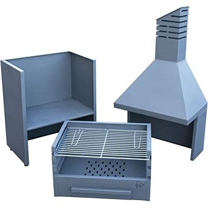 Flores Cortes - Grill ogrodowy na drewno i węgiel drzewny z okapem 800 mm. 3 wysokości