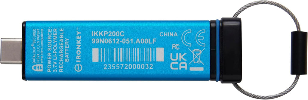 Kingston Klawiatura IronKey 200 typu A szyfrowana sprzętowo pamięć flash USB FIPS 140-3 poziom 3 (w toku) z 256-bitowym szyfrowaniem sprzętowym XTS-AES - IKKP200/512GB