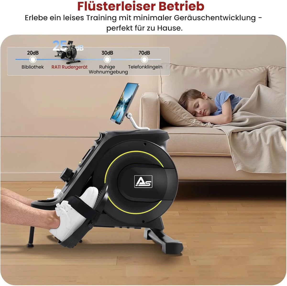 AsVIVA RA11 wioślarz składany | magnetyczny system hamowania i elektronicznie regulowany opór | wioślarz do domu | trening całego ciała i wytrzymałość | fitness | domowy trener do budowy mięśni i
