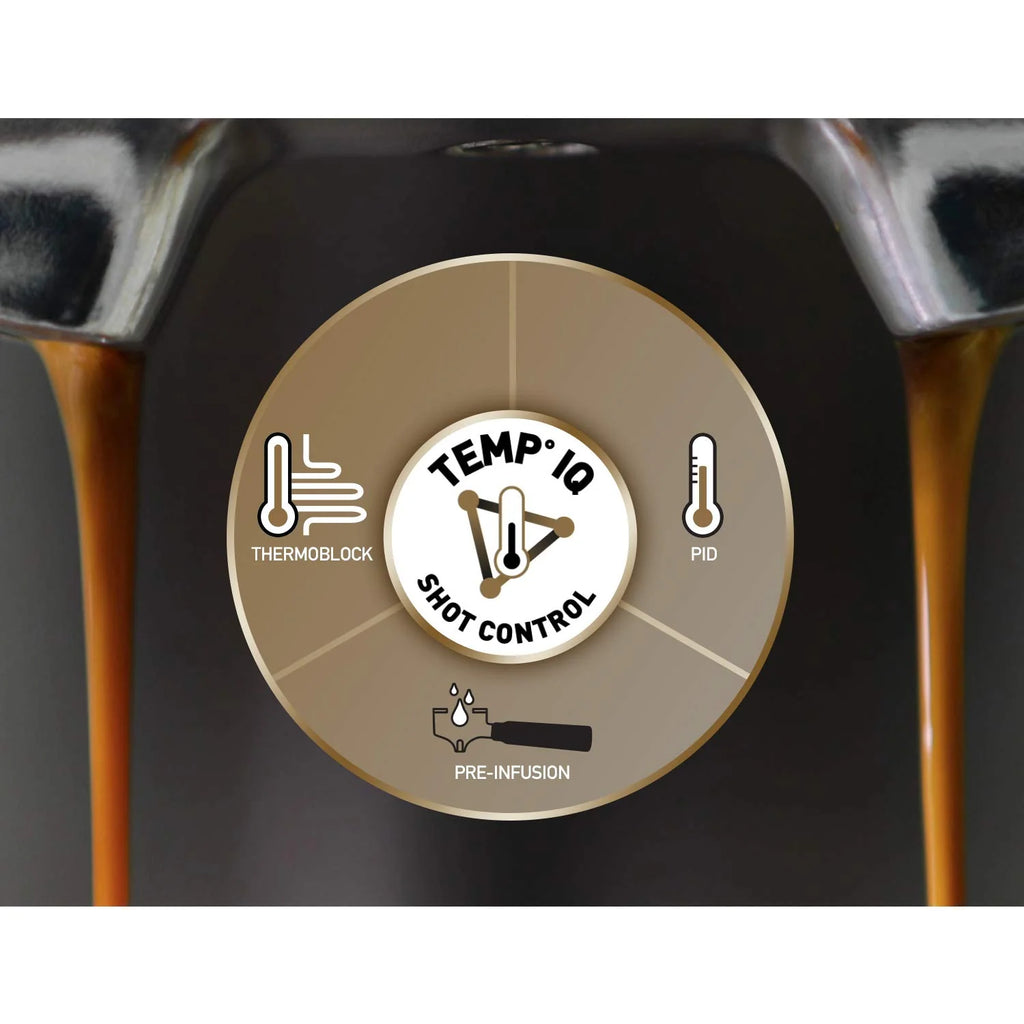 Breville Barista Max Ekspres do kawy Kolbowy VCF126X, Zbiornik na wodę 2.8L, Zintegrowany młynek do kawy i spieniacz do mleka, 15 Bar, Stal Szczotkowana