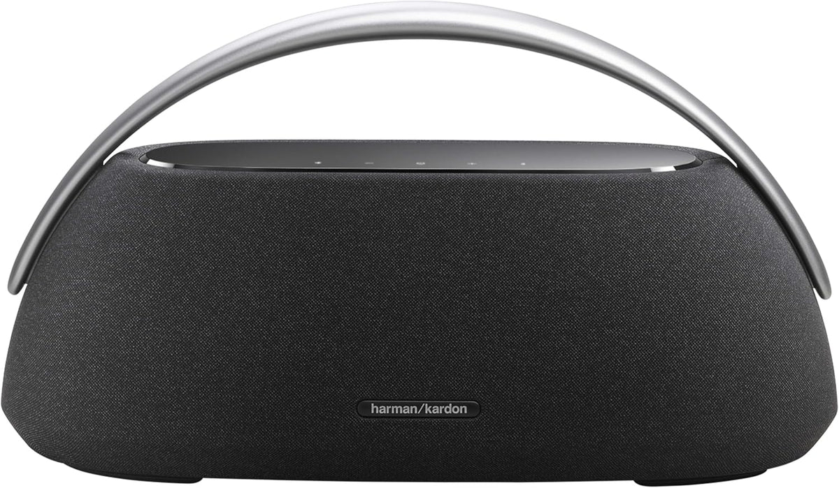 Harman Kardon Go+ Play 3 Bezprzewodowy Głośnik Bluetooth z Mikrofonem, USB, Wbudowanym Akumulatorem, 8h Odtwarzania i Dźwiękiem Stereo, Szary