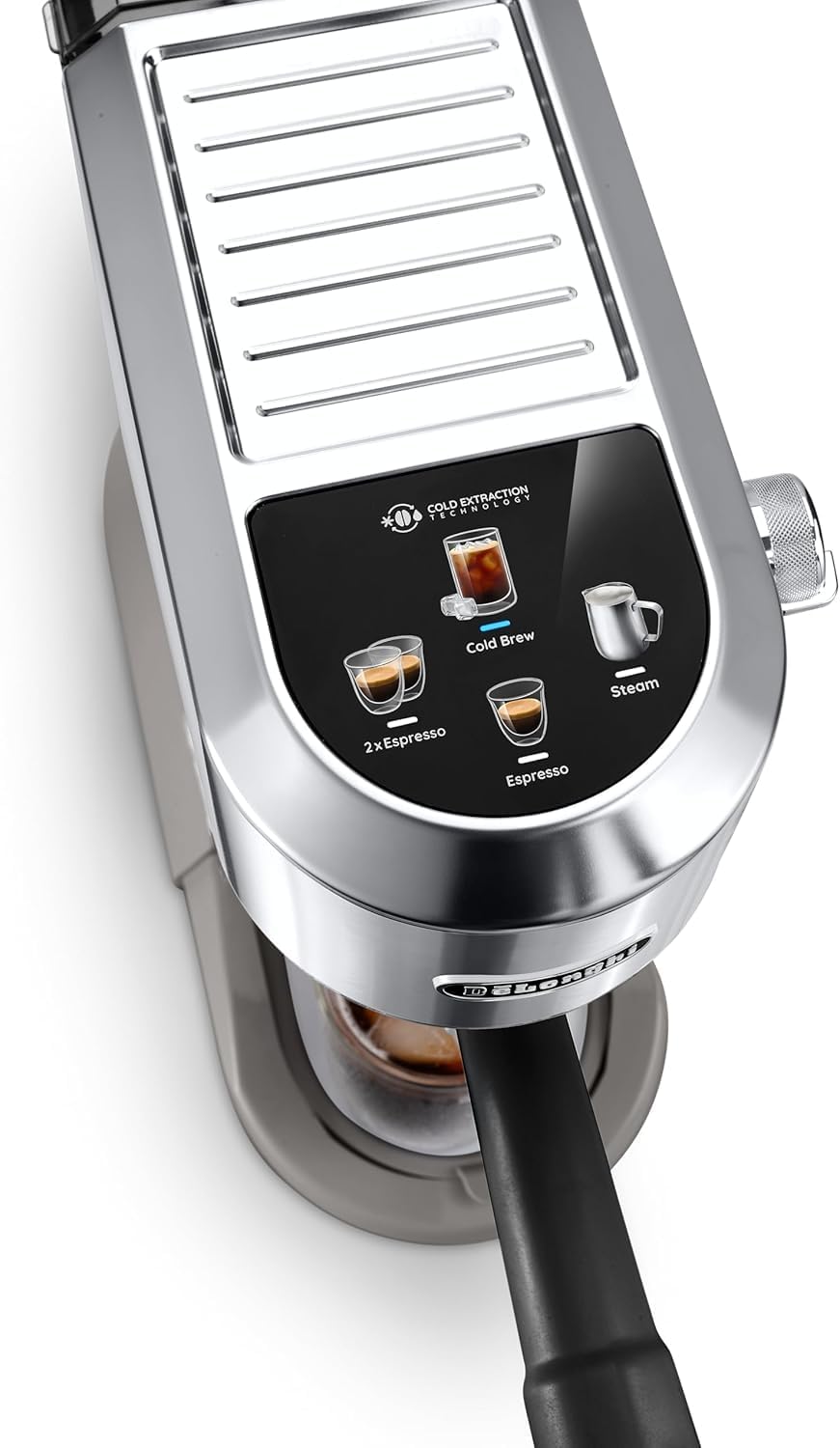 De'Longhi Dedica – Ekspres do kawy ze stali nierdzewnej z pompką do kawy mielonej lub na kapsułki, espresso i cappuccino, zbiornik 1,3 litra, system zapobiegający kapaniu, model EC685.M, kolor metaliczny