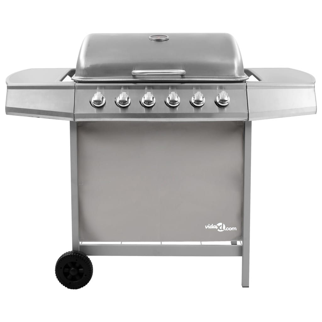 Grill gazowy Vidaxl 6-palnikowy, srebrny