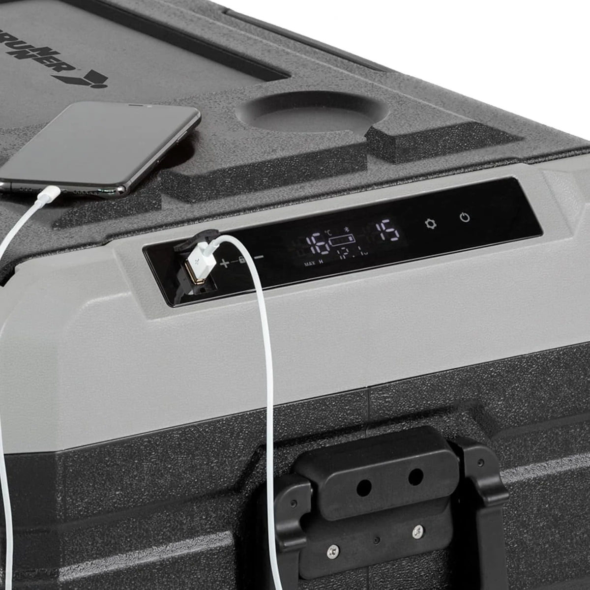 Brunner Polarys Freeze 35 lodówka podróżna z kompresorem, 12/24 V DC – 100/240 V AC, aplikacja do ustawiania temperatury, lodówka i zamrażarka, 35 litrów