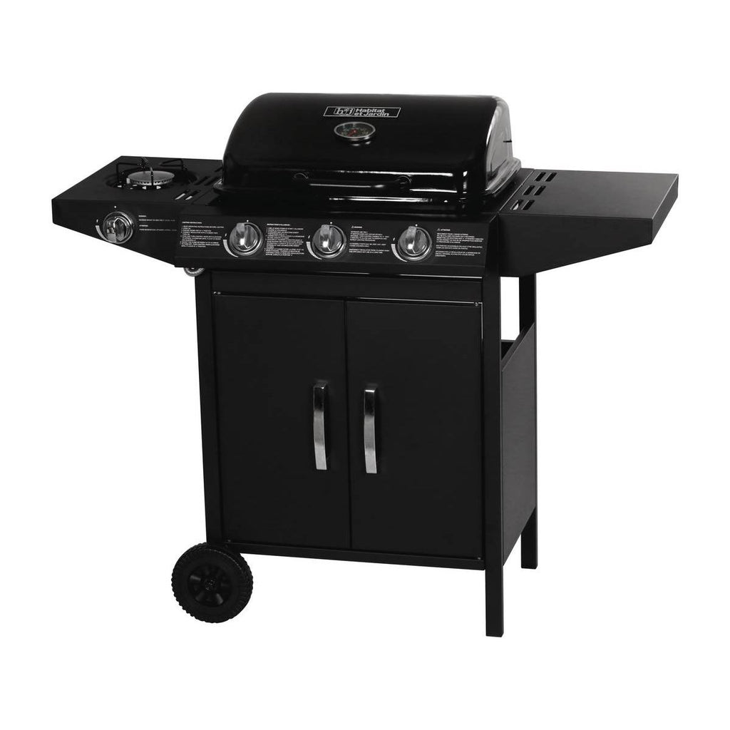 Grill gazowy „Festa 4” – 4 palniki (1 strona) – 10,5 kW – czarny