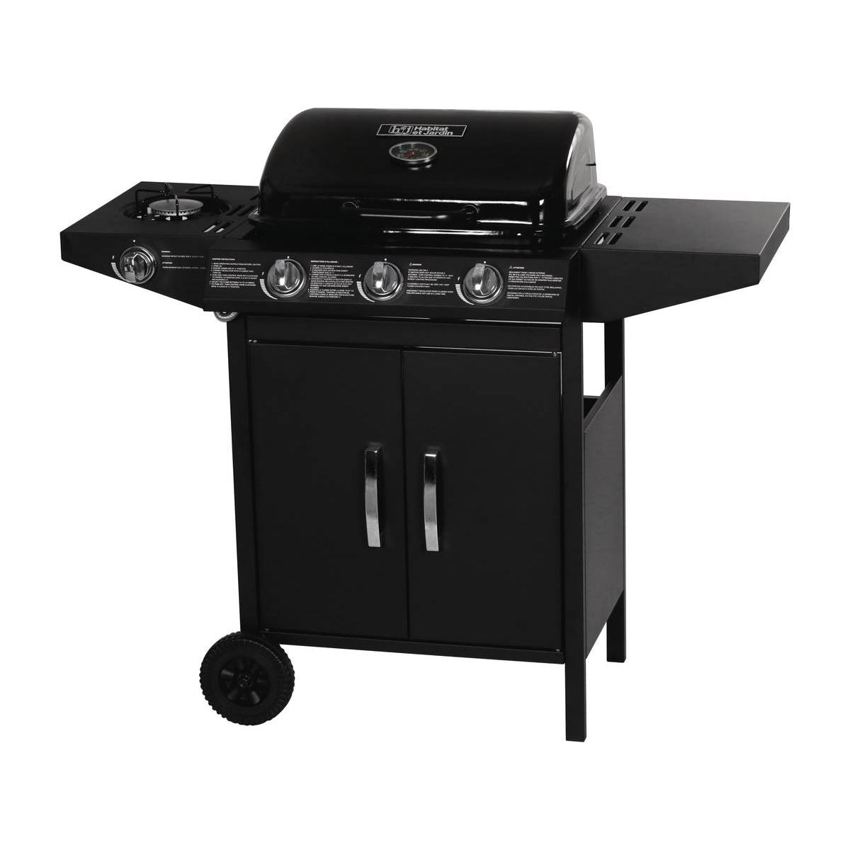 Grill gazowy „Festa 4” – 4 palniki (1 strona) – 10,5 kW – czarny