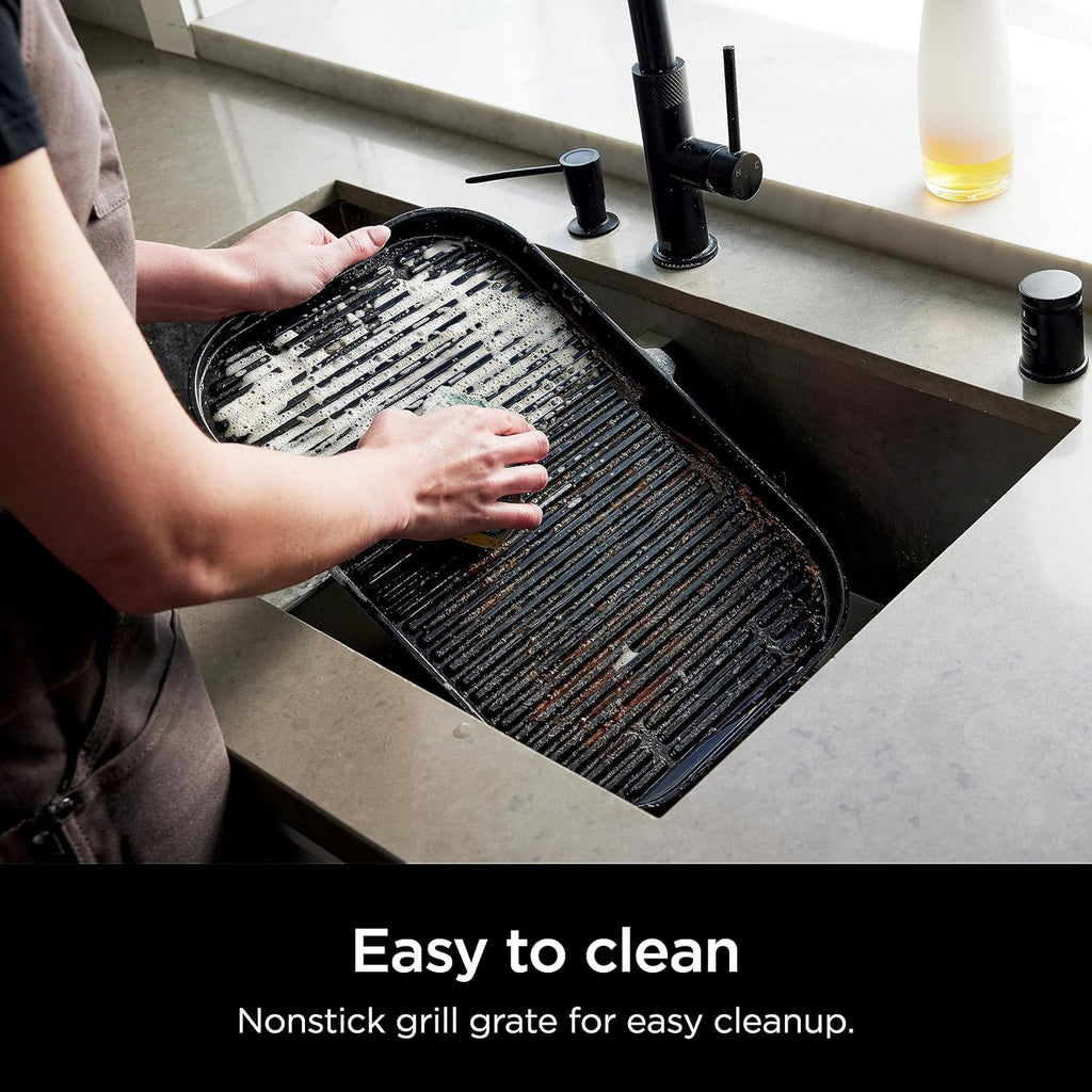 Grill i wędzarnia zewnętrzna Ninja Woodfire Pro XL 2026, termometr, grill Master 4 w 1, wędzarnia BBQ, frytkownica powietrzna na zewnątrz, piekarnik, przenośny, grill elektryczny, ciemnoszary, model OG850