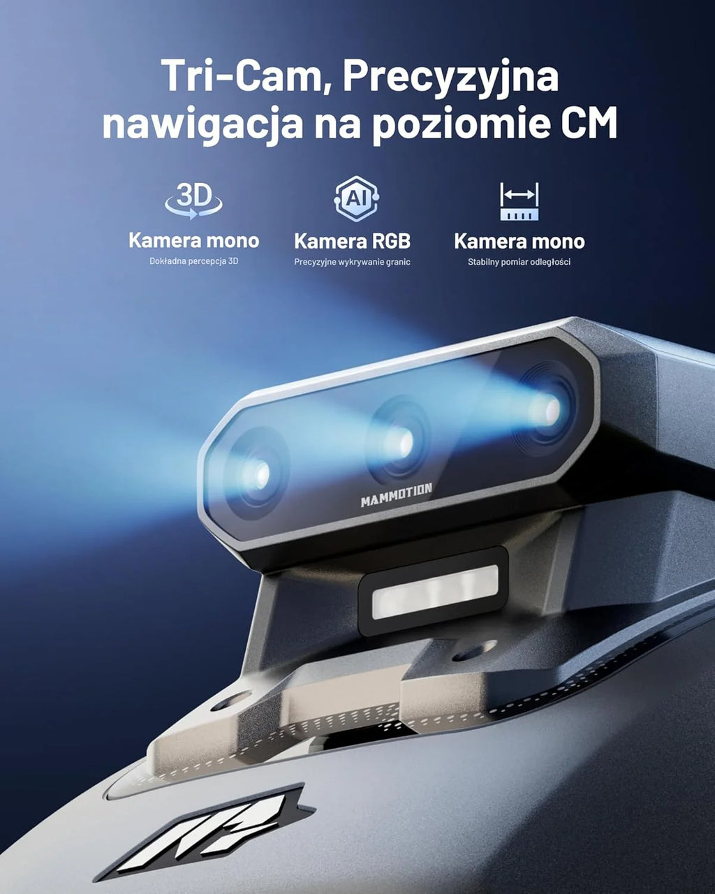 Mammotion YUKA 2000 Kosiarka Automatyczna z zamiatarką, Zalecane 2000 m², maks.2400 m²,i Nachyleniu 45%, UltraSense AI Vision do Auto-Mapowania Wysokość Koszenia 20-90mm Szerokość Koszenia 320mm