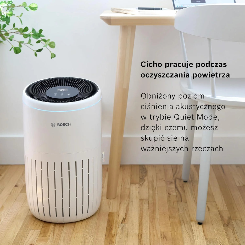 Bosch Air 6000 - Oczyszczacz powietrza — do powierzchni do 125 m² — skutecznie filtruje ponad 99% zanieczyszczeń — Tryb automatyczny oraz uśpienia (< 25 dB(A)) — CADR: 600 m³/h