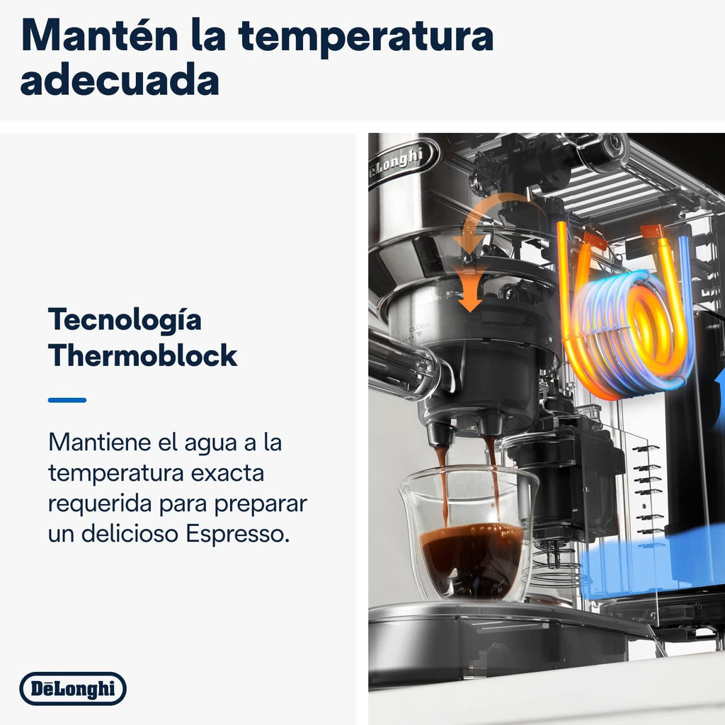De'Longhi Dedica – Ekspres do kawy ze stali nierdzewnej z pompką do kawy mielonej lub na kapsułki, espresso i cappuccino, zbiornik 1,3 litra, system zapobiegający kapaniu, model EC685.M, kolor metaliczny