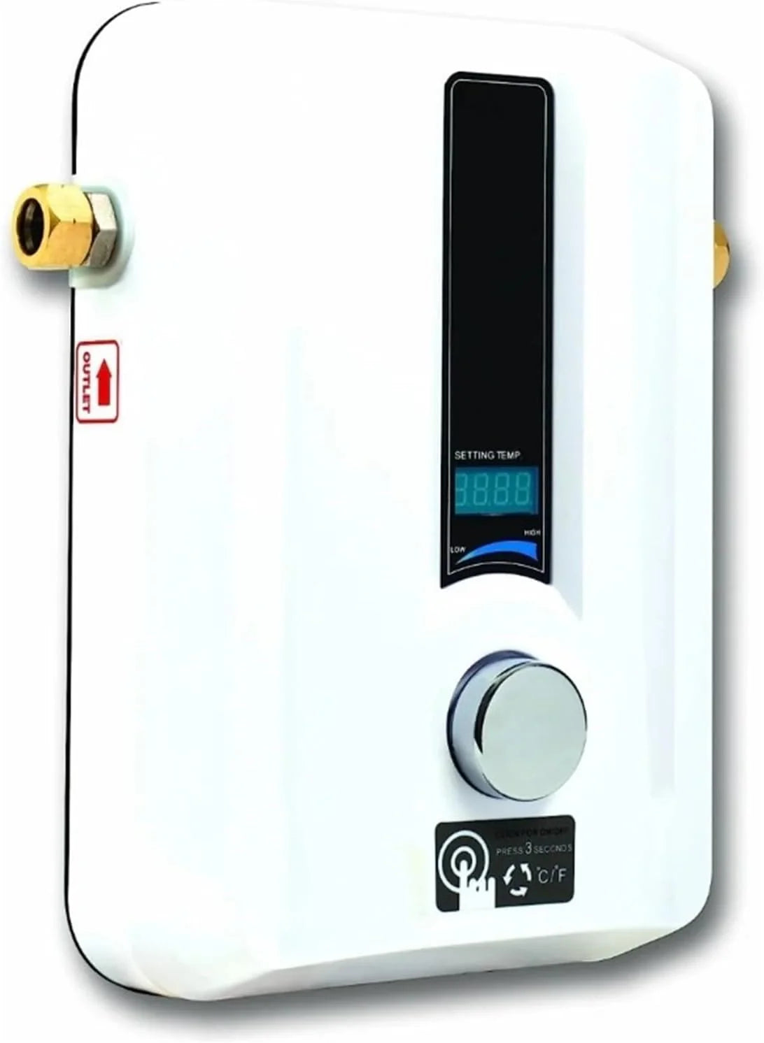 Bezzbiornikowy Podgrzewacz Wody, Elektryczny, 8 KW - Ilość 1, 12 X 8 X 4, Elektryczny Bezzbiornikowy Podgrzewacz Wody Gorąca Woda Kompaktowy i trwały