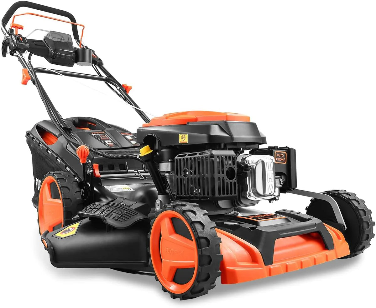 Kosiarka spalinowa FUXTEC 4w1 FX-RM5196eSPRO, 6 KM / 4,4 kW, szer. koszenia 51 cm, naped tylny regulowany, 4-suwowa, 25–75 mm, kosz 60 l i funkcja mulczowania