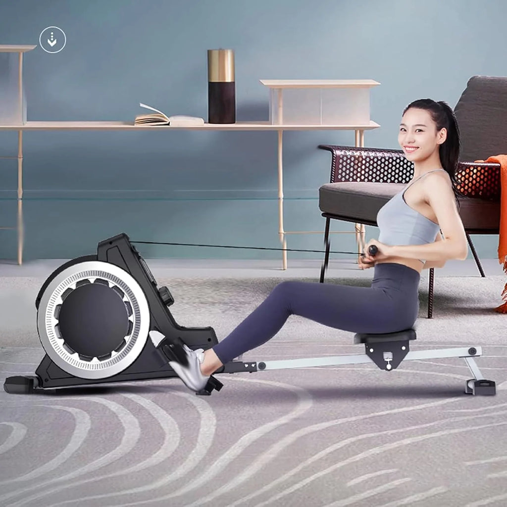 Wioślarz do domowej siłowni, magnetyczny rower Bluetooth z kompatybilnością z aplikacją, wyświetlacz LCD, pojemność 158 kg do domowego treningu cardio fitness