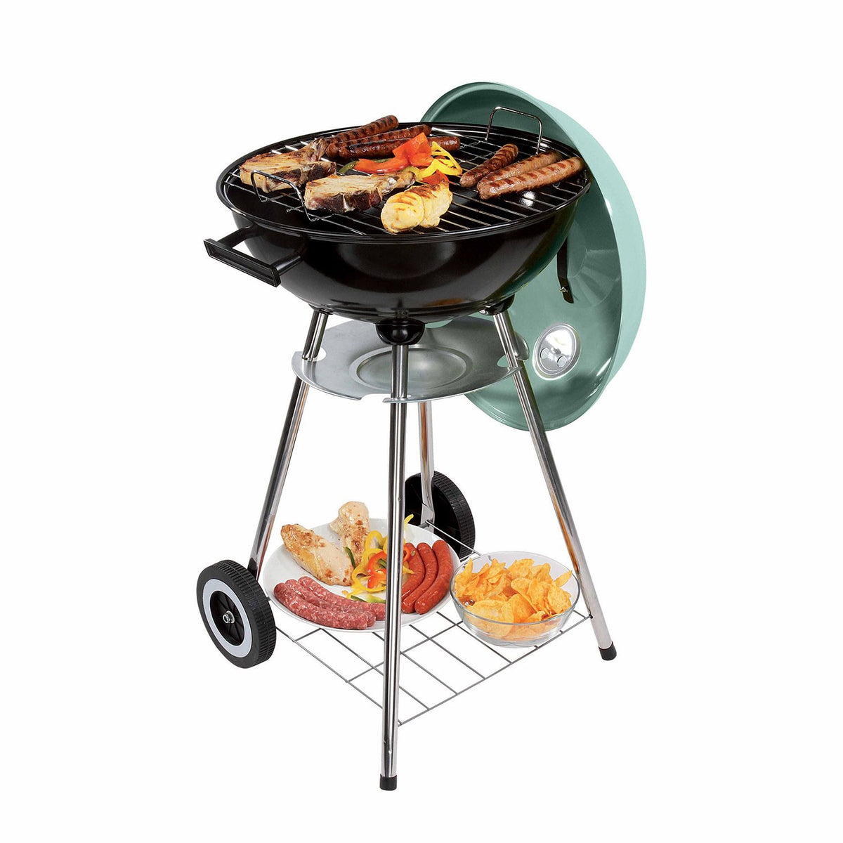 Grill węglowy Livoo 41 cm zielono-czarny - Doc172ve