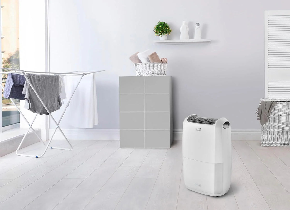 De'Longhi Tasciugo AriaDry Pure DDSX220WFA osuszacz powietrza i oczyszczacz powietrza do pomieszczeń do 90 m³, funkcja prania, kompatybilny z Wi-Fi, certyfikat alergików, 21 l/dzień, czarny