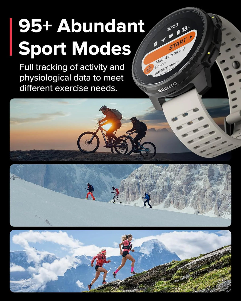 SUUNTO Vertical – Przygodowy zegarek GPS, monitor aktywności, dwupasmowy GNSS i mapy offline, obsługa ponad 95 dyscyplin sportowych, wskaźniki treningowe i analiza regeneracji.