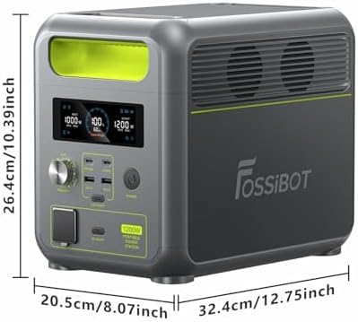 FOSSiBOT-Polska 1024Wh 1200W F1200 przenośna stacja zasilania 5-letnia gwarancja （Зарядна станція, 1024 Вт*год, 1200 Вт）