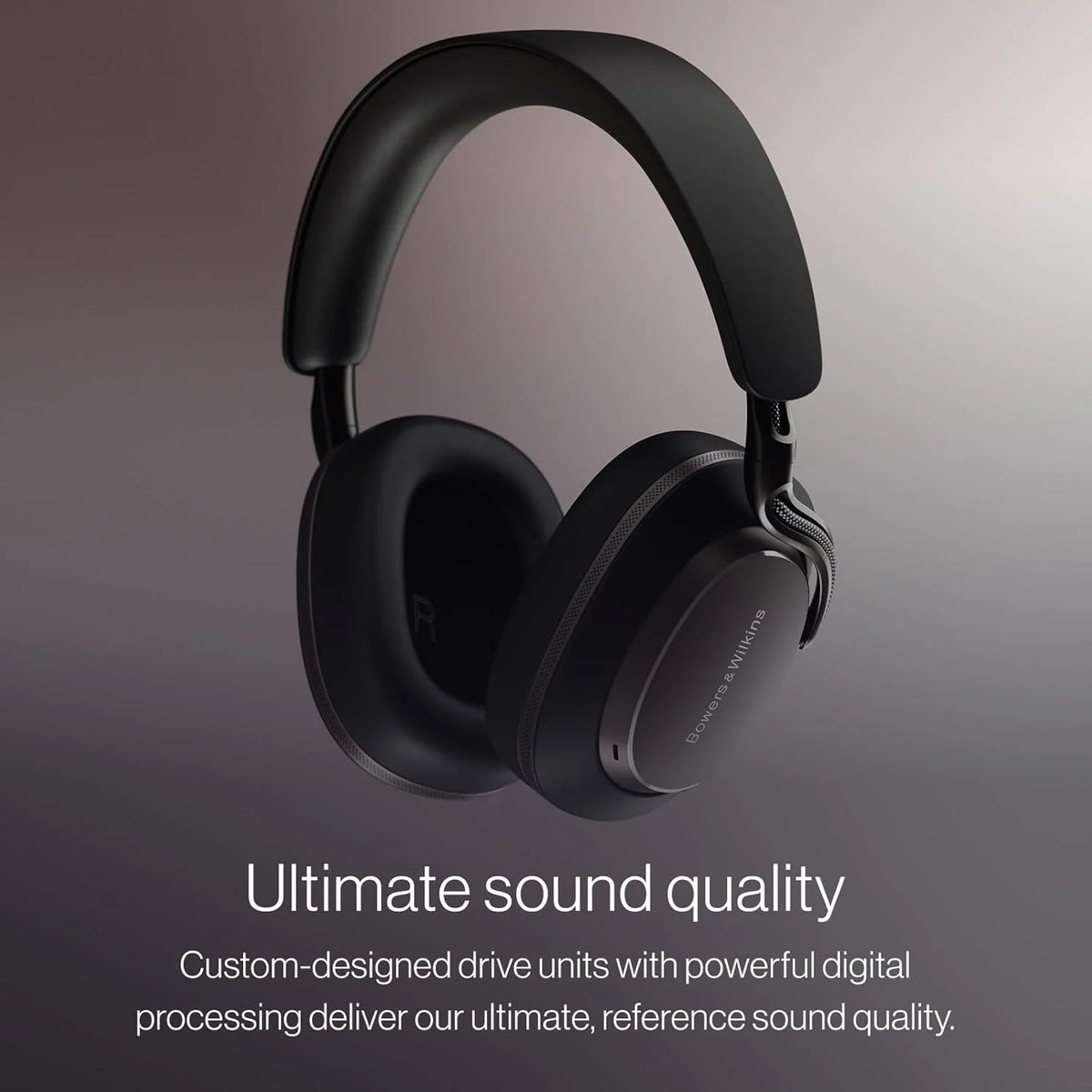 Bowers & Wilkins Px8 S2 bezprzewodowe słuchawki z redukcją szumów z Bluetooth Audio, funkcja szybkiego ładowania, 30 godzin odtwarzania w wysokiej rozdzielczości i mikrofonem - onyks czarny