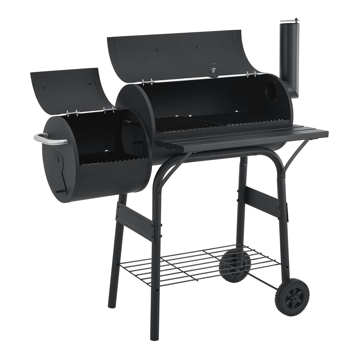 Arielli Charcoal Barbecue Smoker 115 x 110 x 64 cm - Black [casa.pro]