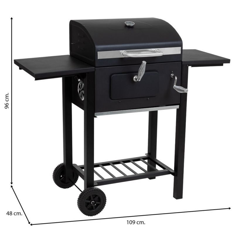 Czarny metalowy samochód z Barbacoa
